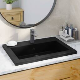 Berkfield Home Granite Basin 600x450x120 mm Black - thumbnail 2