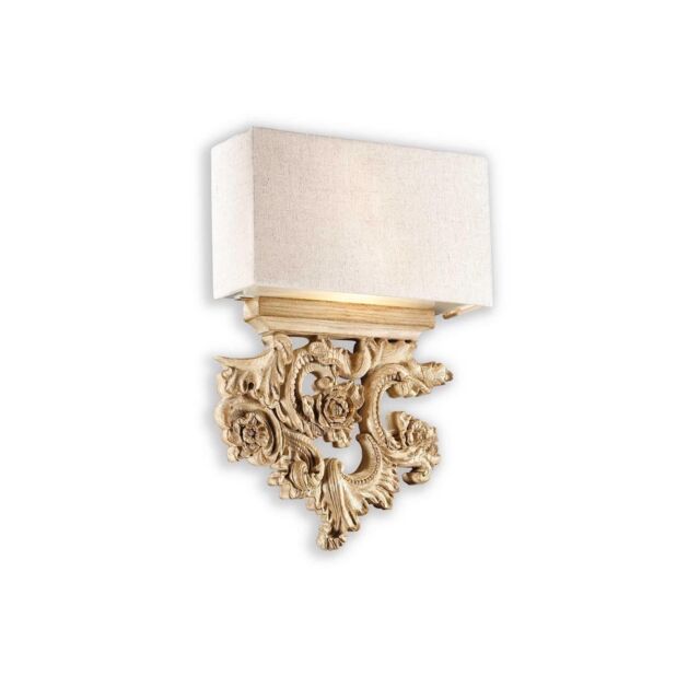 Netlighting Peter 2 Light Indoor Wall Light Brown Beige with Shade E14 - image 1