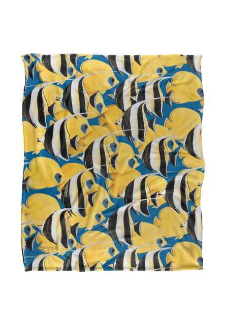 JQ Licensing Royce Mcclure Tropical Fish Rush Hour Silky Touch Super Soft Throw Blanket 152 X 127 cm in White - image 1