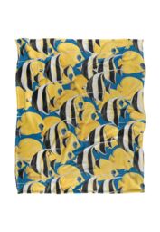 JQ Licensing Royce Mcclure Tropical Fish Rush Hour Silky Touch Super Soft Throw Blanket 152 X 127 cm in White - thumbnail 1