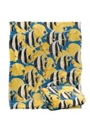 JQ Licensing Royce Mcclure Tropical Fish Rush Hour Silky Touch Super Soft Throw Blanket 152 X 127 cm in White - thumbnail 2