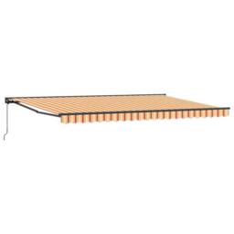Berkfield Home Retractable Awning Manual Yellow & Orange 500x300 cm