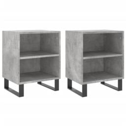 Berkfield Home Elegant Bedside Cabinets 2 pcs Concrete Grey 40x30x50 cm Engineer - Size: 40 x 30 x 50 cm - thumbnail 3