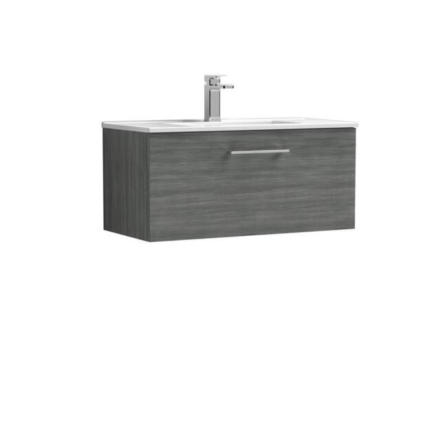 Balterley Bathroom 1 Soft Close Drawer, Wall Hung Vanity Unit, Anthracite, 800mm in Grey - image 1