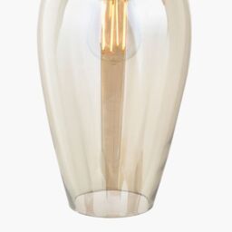 Ruma Glass Pendant Ceiling Light with Antique Silver Metal Chain Pendant in Natural - thumbnail 4