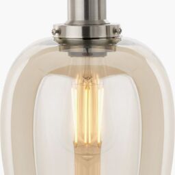 Ruma Glass Pendant Ceiling Light with Antique Silver Metal Chain Pendant in Natural - thumbnail 5