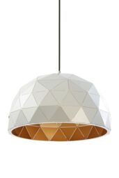 Orsina Small Silver Dome Pendant Light, Geometric Metallic Pendant With Gold Interior, Modern Ceiling Light - thumbnail 3