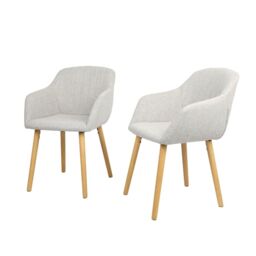 Home Garden Direct Luciano - Dining Chairs in Premium Textured Linen (Set of 2) in Grey - thumbnail 3