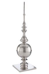 Orsina Sleek Large Rough Nickel Obelisk, Striking Decorative Wooden Obelisk in Silver - thumbnail 2