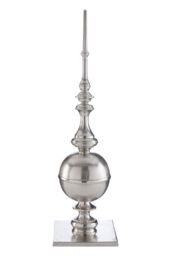 Orsina Sleek Large Rough Nickel Obelisk, Striking Decorative Wooden Obelisk in Silver
