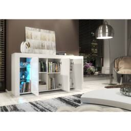 Mex Furniture LTD Sideboard Eden 164cm - White with Gloss Doors & LED Lights - thumbnail 3