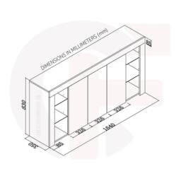 Mex Furniture LTD Sideboard Eden 164cm - White with Gloss Doors & LED Lights - thumbnail 8
