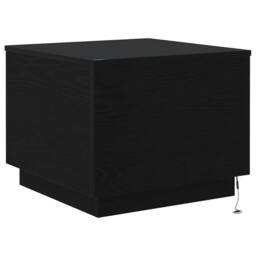 Berkfield Home Modern Coffee Table with LED Lights Black Oak 50x50x40 cm - Size: 50 x 50 x 40 cm - thumbnail 9