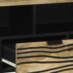 Berkfield Home TV Cabinet - 100 x 33.5 x 46 cm, made from solid mango wood in Brown - Size: 100 x 33.5 x 46 cm - thumbnail 7