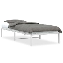 Berkfield Home Metal Bed Frame without Mattress White 90x200cm - Size: 90x200 cm - thumbnail 2