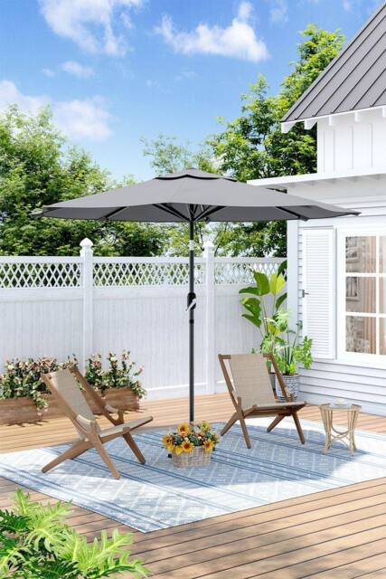 H&O Direct Outdoor 3m Traditional Garden Parasol（Base not included） in Light Grey - image 1