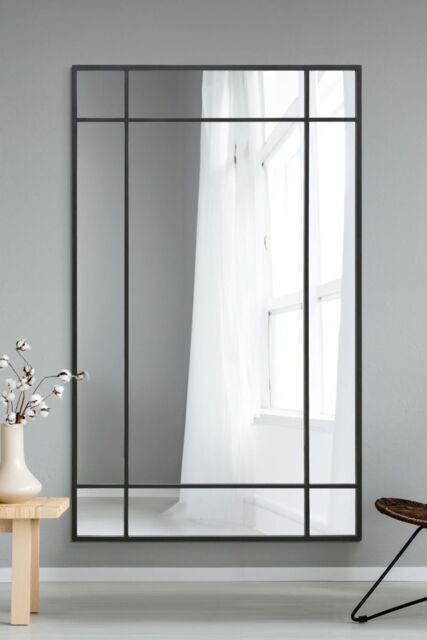 "MirrorOutlet Black Contemporary Wall & Leaner Mirror 71"" X 43"" (180 x 110CM) - Size: 1 Pack" - image 1