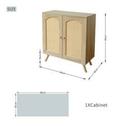 Abrihome Rattan Sideboard Cabinet with 2 Doors & Adjustable Shelf in Natural - Size: 1 Pack - thumbnail 7