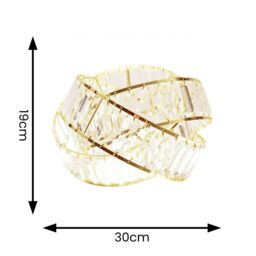 ValueLights Hudson Acrylic Jewel Gold Intertwined Twisted Easy Fit Lamp Shade with LED Bulb - thumbnail 5