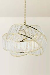 ValueLights Hudson Acrylic Jewel Gold Intertwined Twisted Easy Fit Lamp Shade with LED Bulb - thumbnail 3