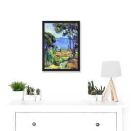 Artery8 Painting Cezanne Landscape View of L'Estaque & Chateaux d'If Artwork Framed Wall Art Print A4 in Black - thumbnail 2