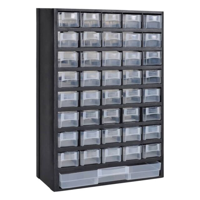 Berkfield Home 41-Drawer Plastic Storage Cabinet Tool Box in Black - image 1
