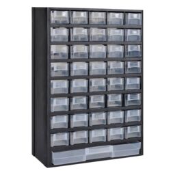 Berkfield Home 41-Drawer Plastic Storage Cabinet Tool Box in Black - thumbnail 1