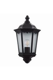 Netlighting Burford 1 Light Outdoor Wall Lantern Matt Black Paint Glass IP44 E27 - thumbnail 6
