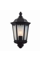 Netlighting Burford 1 Light Outdoor Wall Lantern Matt Black Paint Glass IP44 E27