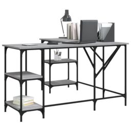 Berkfield Home Desk Grey Sonoma 139x139x75 cm Engineered Wood - Size: 139 x 139 x 75 cm - thumbnail 3