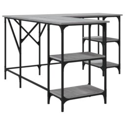 Berkfield Home Desk Grey Sonoma 139x139x75 cm Engineered Wood - Size: 139 x 139 x 75 cm - thumbnail 6