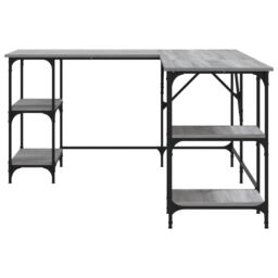 Berkfield Home Desk Grey Sonoma 139x139x75 cm Engineered Wood - Size: 139 x 139 x 75 cm - thumbnail 5