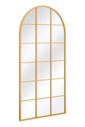 MirrorOutlet Gold Metal Framed Arched Window Wall Garden Mirror (180CM X 90CM) - Size: 1 Pack - thumbnail 6