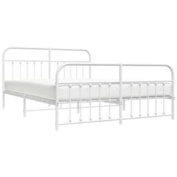 Berkfield Home Metal Bed Frame with Headboard & Footboard White 183x213 cm - thumbnail 5