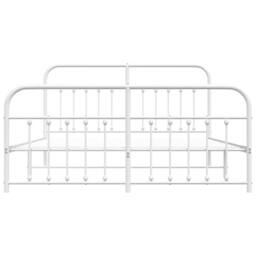 Berkfield Home Metal Bed Frame with Headboard & Footboard White 183x213 cm - thumbnail 6