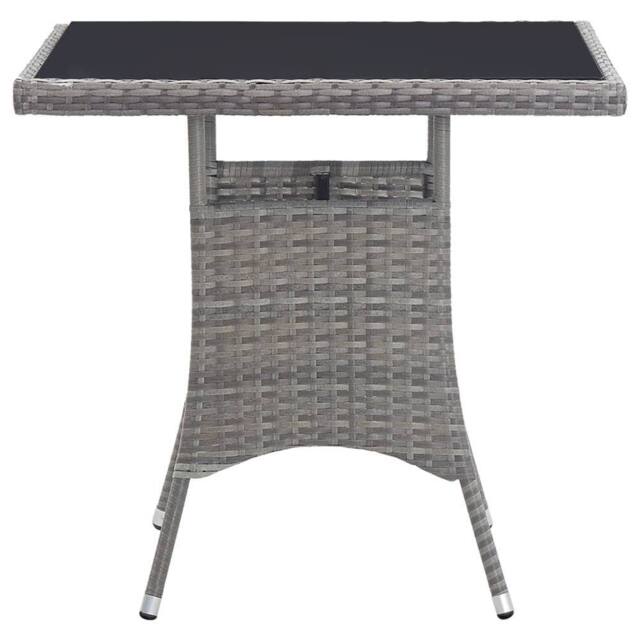 Berkfield Home Garden Table Grey 80x80x74 cm Poly Rattan - Size: 80 x 80 x 74 cm - image 1