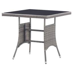 Berkfield Home Garden Table Grey 80x80x74 cm Poly Rattan - Size: 80 x 80 x 74 cm - thumbnail 4