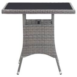 Berkfield Home Garden Table Grey 80x80x74 cm Poly Rattan - Size: 80 x 80 x 74 cm - thumbnail 1