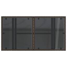 Berkfield Home Garden Table with Glass Top Brown 100x55x73 cm Poly Rattan - Size: 100 x 55 x 73 cm - thumbnail 9