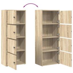 Berkfield Home Bookcase Sonoma Oak 40x24x102 cm Engineered Wood in Brown - Size: 40 x 24 x 102 cm - thumbnail 8