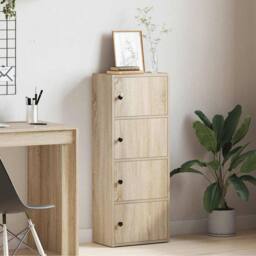Berkfield Home Bookcase Sonoma Oak 40x24x102 cm Engineered Wood in Brown - Size: 40 x 24 x 102 cm - thumbnail 3