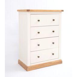 Cabinet Bits Trevi 4 Drawer Chest of Drawers Brass Knob in Off-White - thumbnail 2