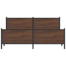 Berkfield Home Metal Bed Frame without Mattress Brown Oak 180x200 cm Super King - thumbnail 6