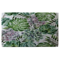 Benjamin Tate Design Watercolour Botanical Leaves Soft Bath Towel in Green - thumbnail 1