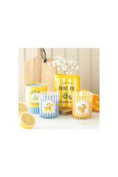 KDMD Vintage Olive Oil Tin Vase - Rustic Ceramic Flower Display in Yellow - thumbnail 5