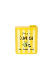 KDMD Vintage Olive Oil Tin Vase - Rustic Ceramic Flower Display in Yellow - thumbnail 3