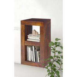 Jaipur Furniture Ltd 2 Hole Display Unit - Mango Wood - L35 x W44 x H81 cm - Dark Finish in Brown - thumbnail 2