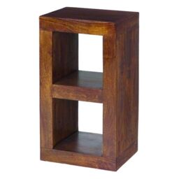 Jaipur Furniture Ltd 2 Hole Display Unit - Mango Wood - L35 x W44 x H81 cm - Dark Finish in Brown - thumbnail 1
