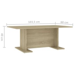 Berkfield Home Coffee Table Sonoma Oak 103.5x60x40 cm Engineered Wood in Brown - thumbnail 6