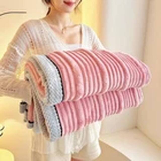 Havendro King - (200cm x 230cm) Pink Soft Fleece Throws Chunky Cord Blanket - Size: 200 cm x 230 cm - image 1